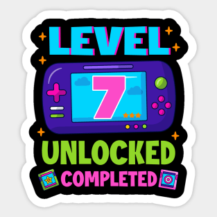 Level 7 Unlocked 7th Birthday Boys Video Game B-day Gift For BOys Kids Sticker